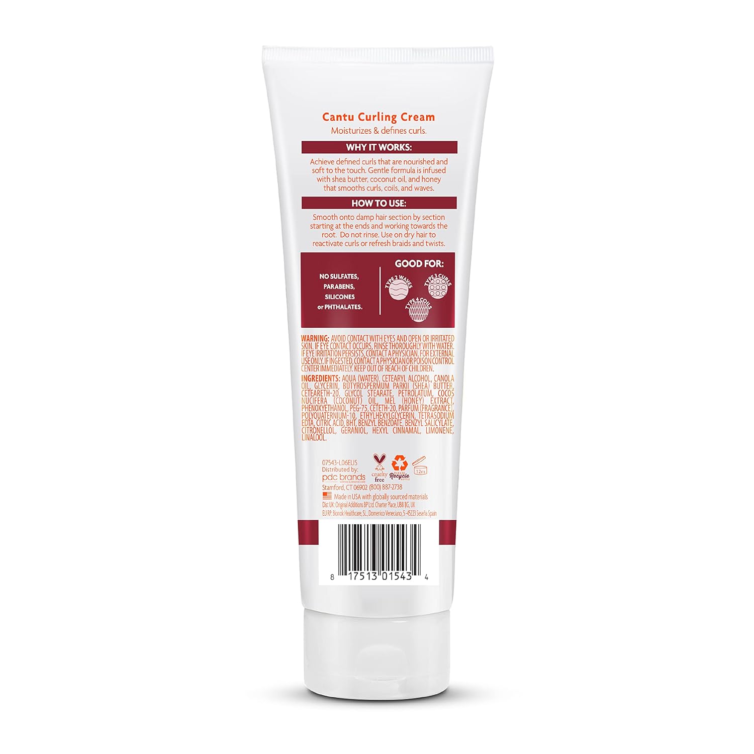 Care for Kids Paraben & Sulfate-Free Curling Cream with Shea Butter, 8 Oz (Pack of 3)